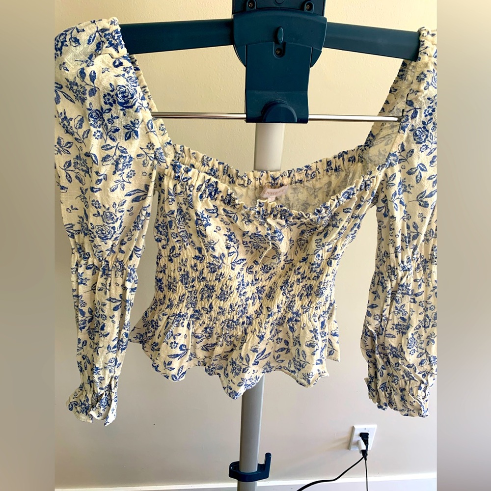 Smocked linen top